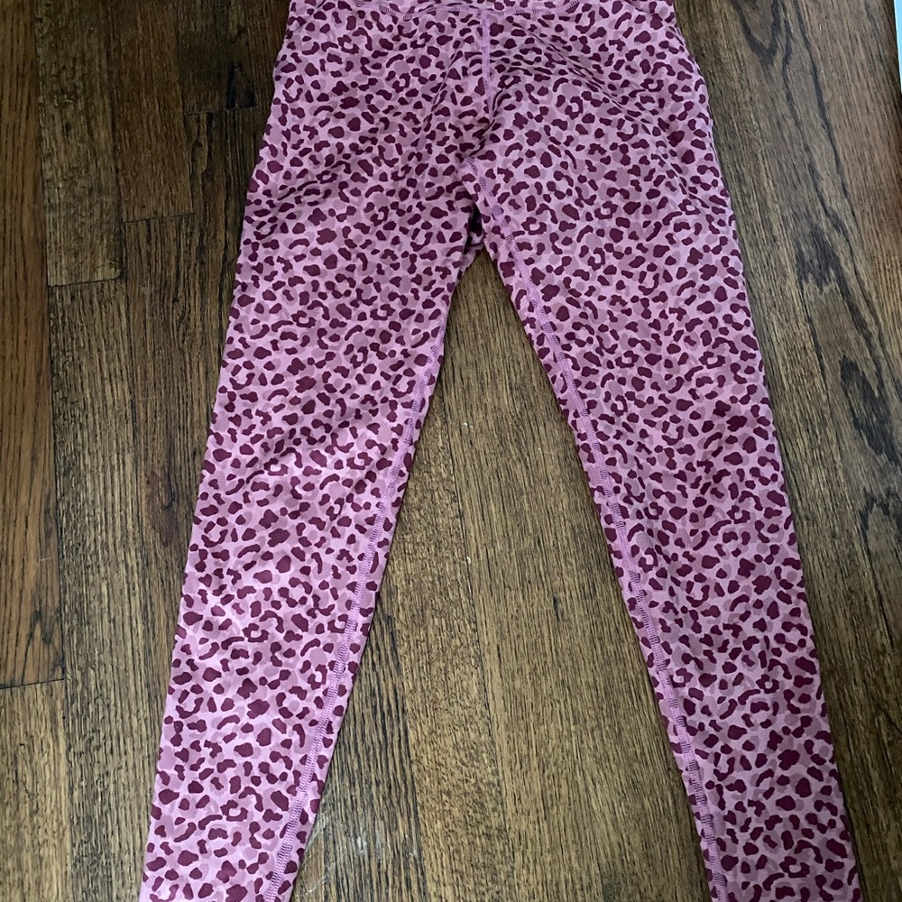 Pink Barre3 Leopard Print Leggings
